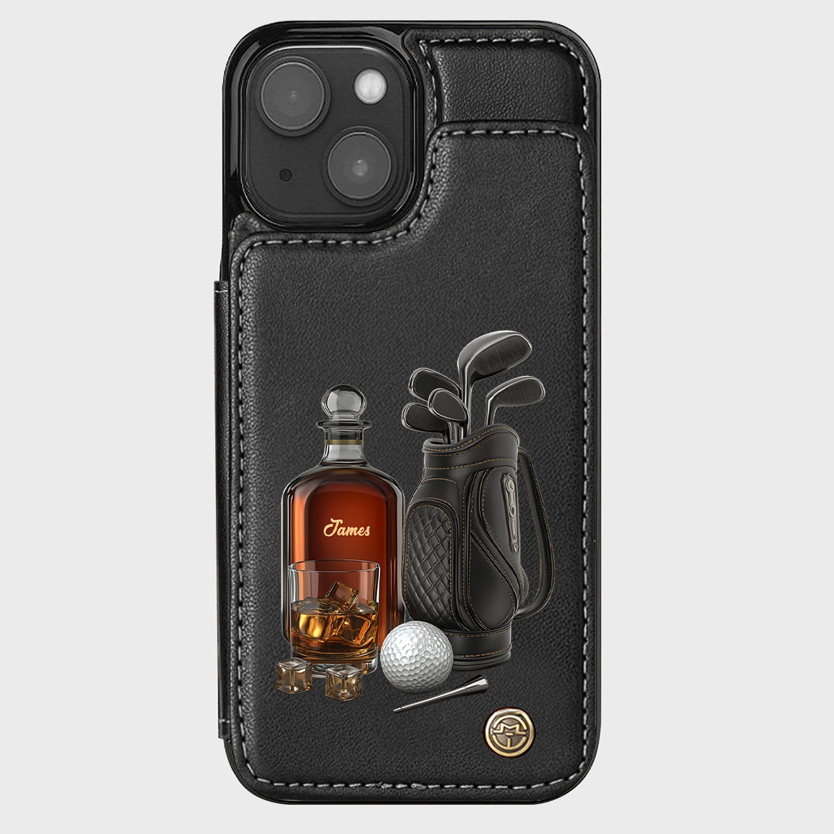 Whiskey & Golf - Personalized Golf Wallet Phone Case