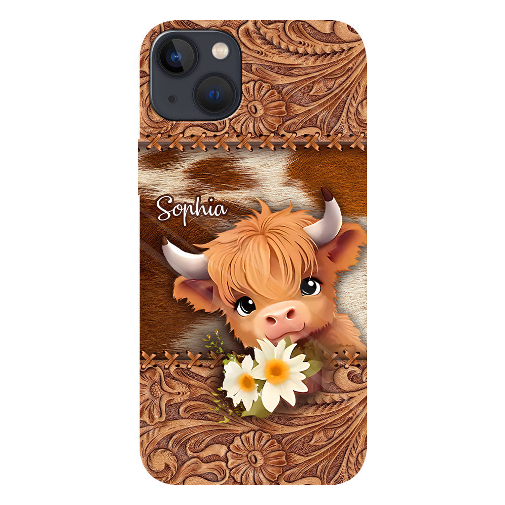 Cute Highland Cow - Personalized Full Print Phone Case