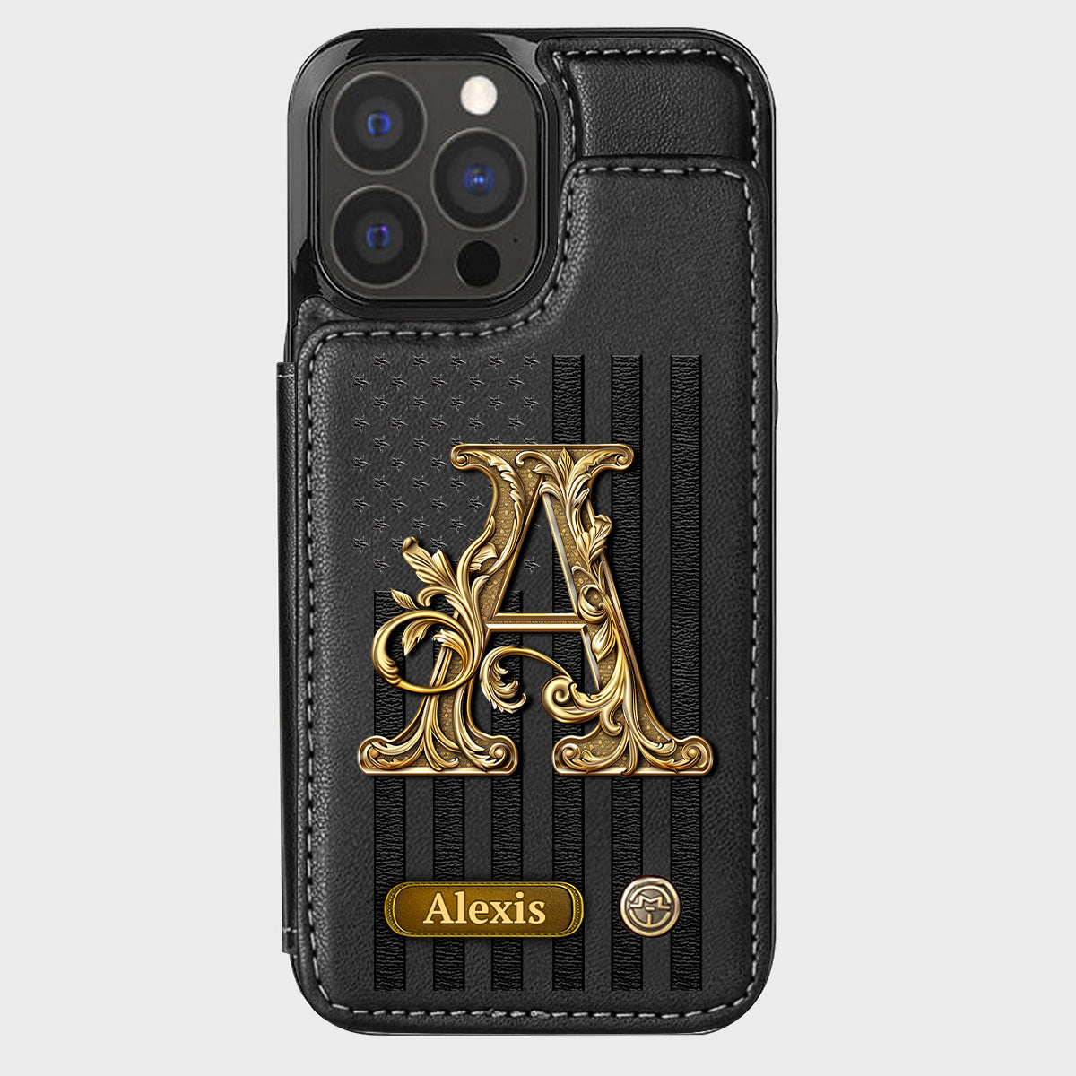 Initial Gift For Him, Gift For Man,... - Personalized Wallet Phone Case