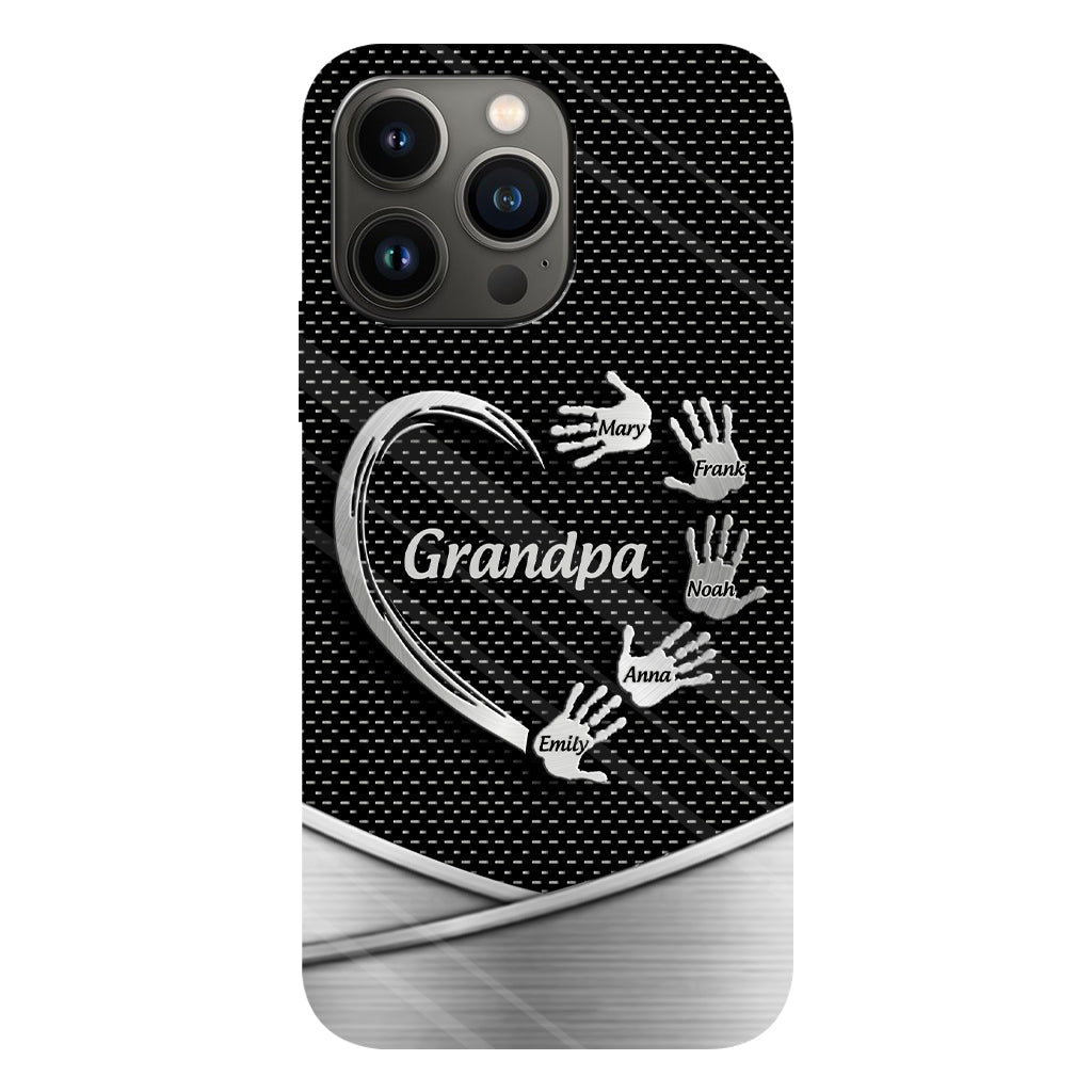 Grandpa Dad Kids Handprints - Personalized Father Full Print Phone Case