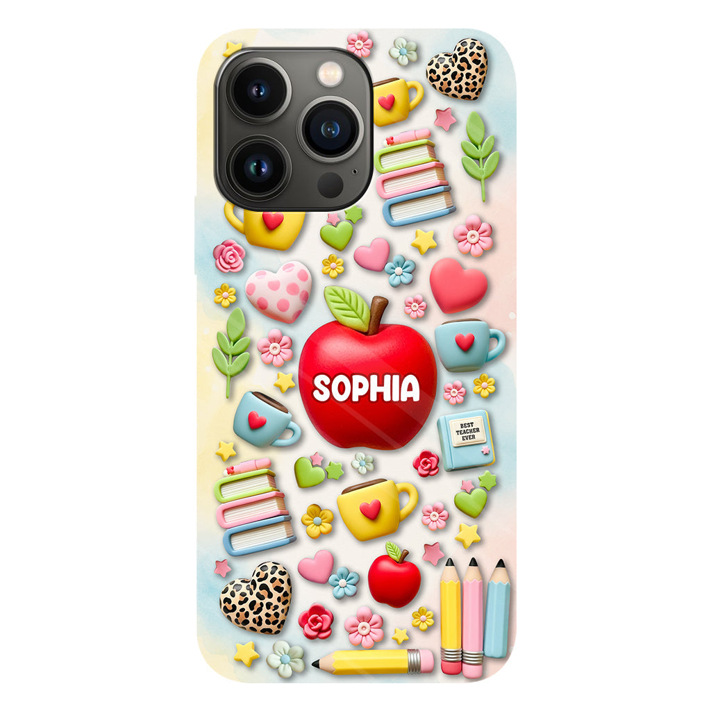 Best Teacher Ever - Personalized Teacher Full Print Phone Case & Phone Grip