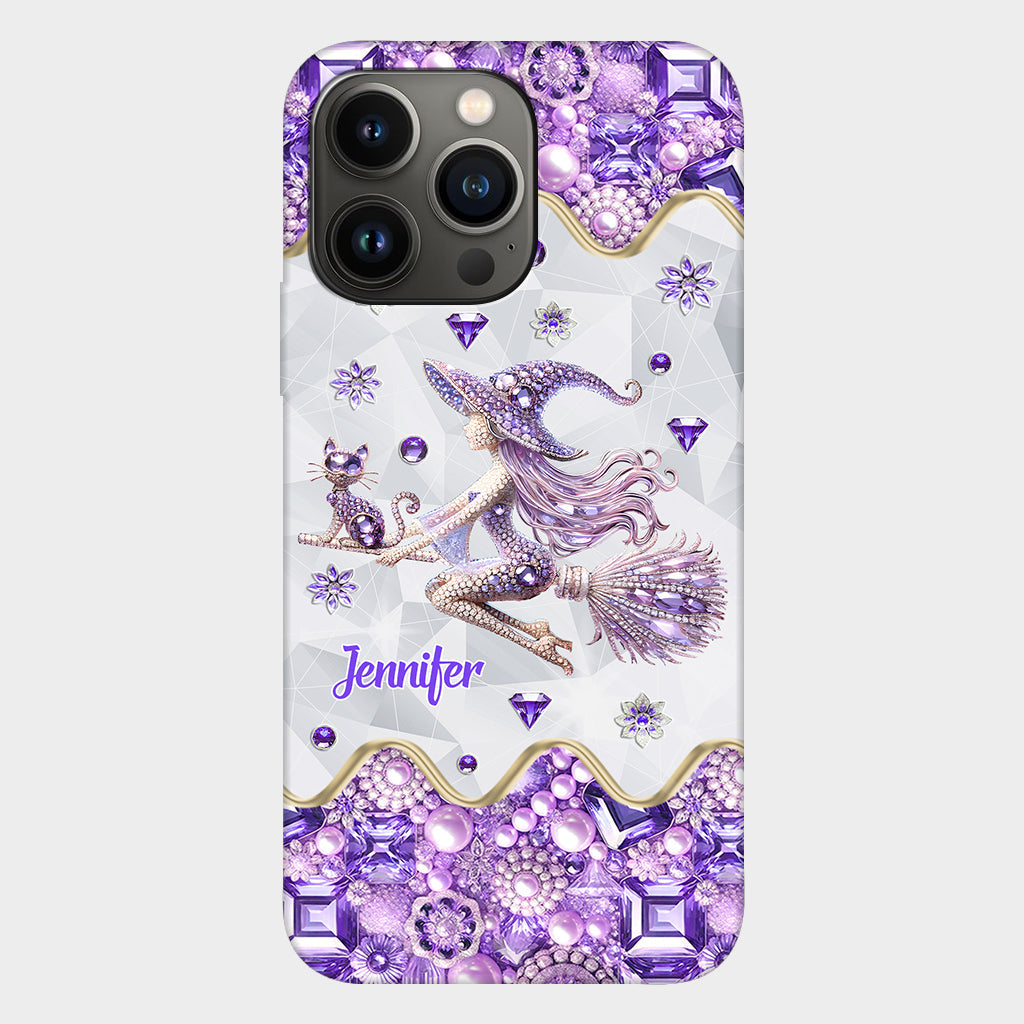 Witch And Broomstick - Personalized Witch Full Print Phone Case