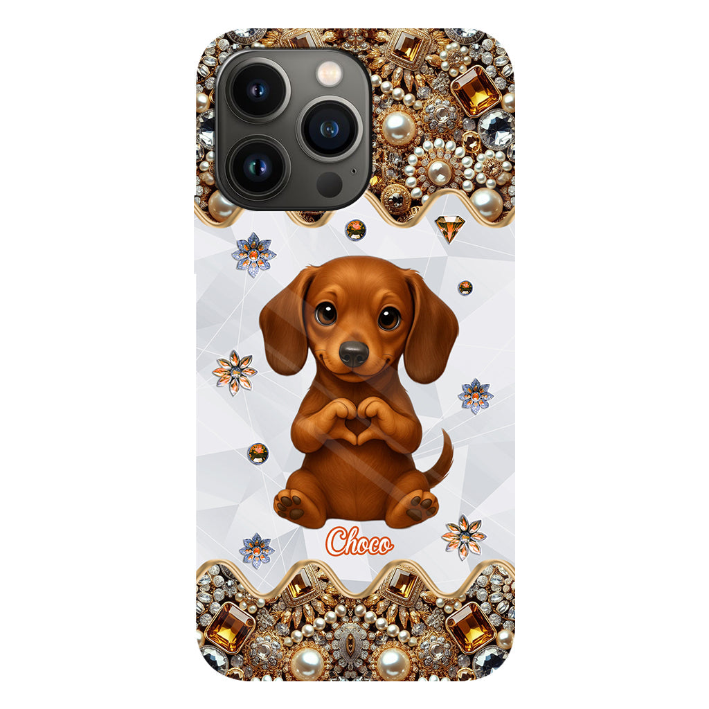 Puppy/ Kitty Makes Heart Hands - Personalized Dog Full Print Phone Case