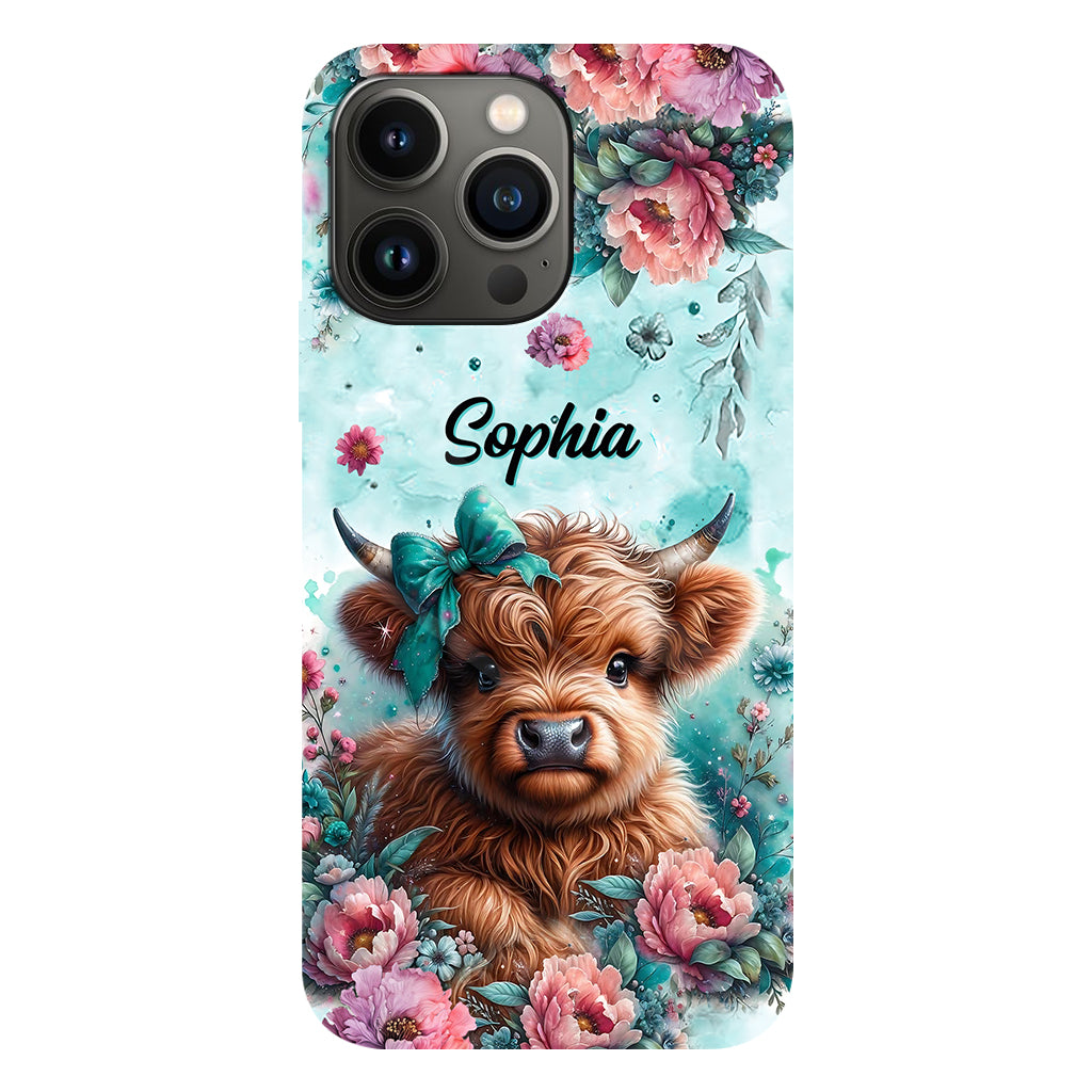 Baby Highland Cow - Personalized Highland Cow Full Print Phone Case