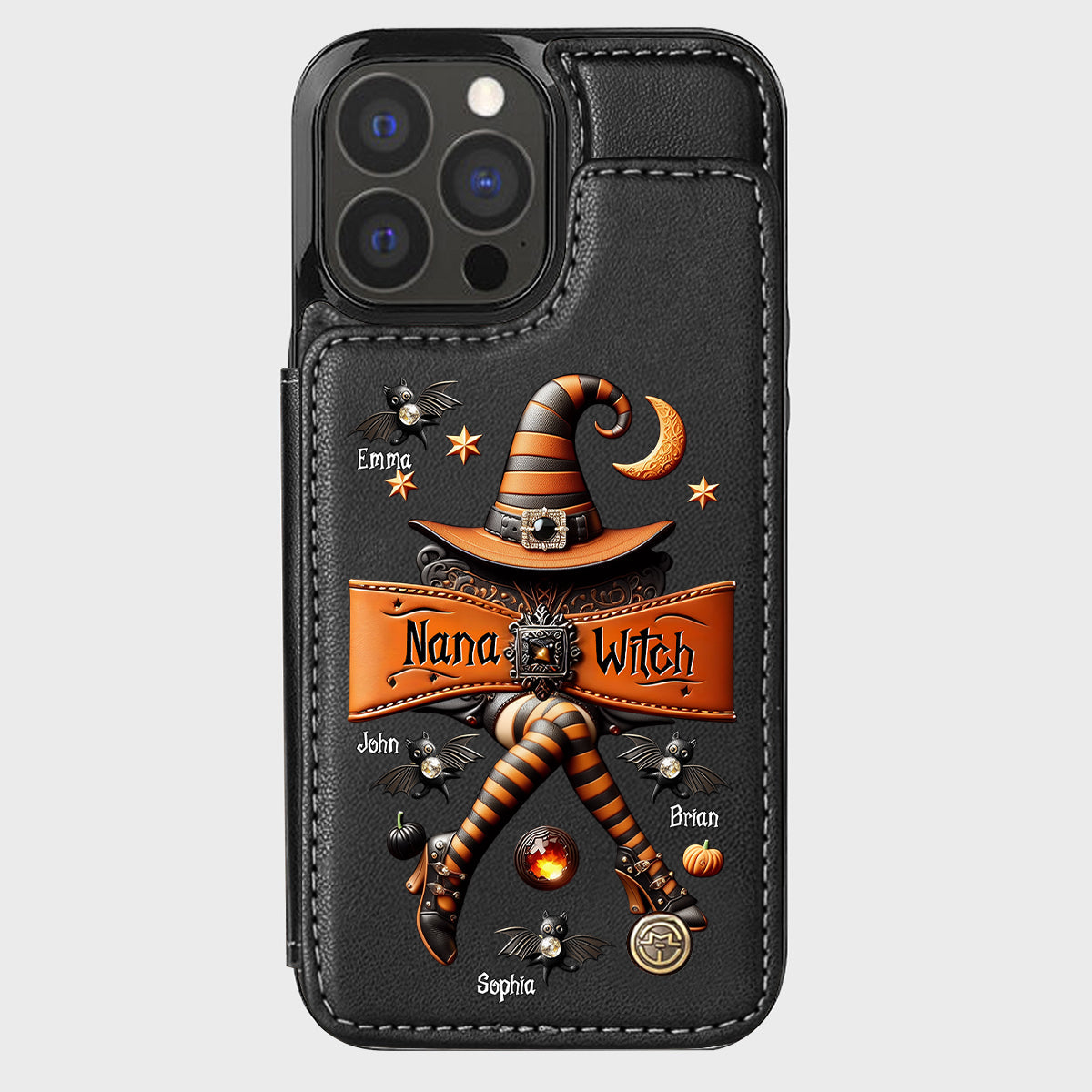 Halloween Gift For Grandma, Mama Witch - Personalized Mother Wallet Phone Case