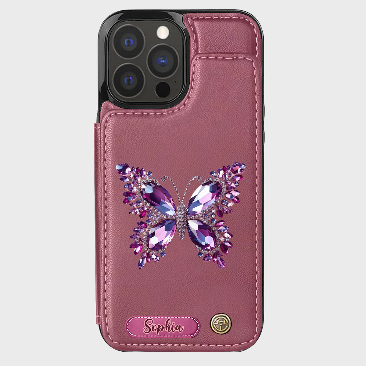 Beautiful Butterfly - Personalized Butterfly Wallet Phone Case