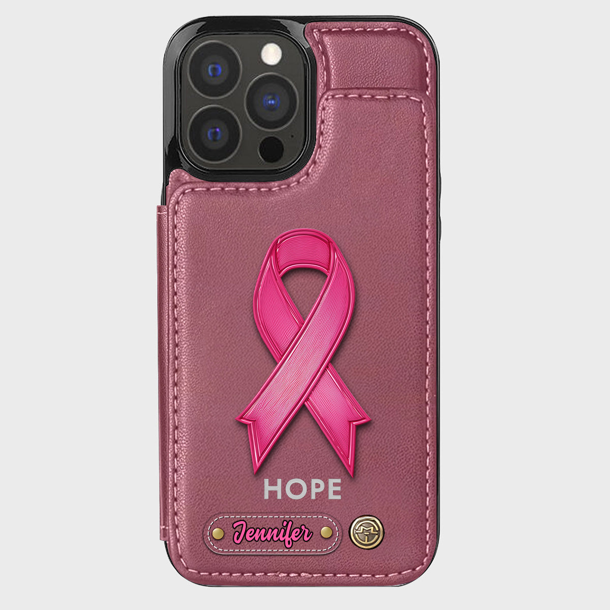 Hope - Personalized Breast Cancer Awareness Wallet Phone Case