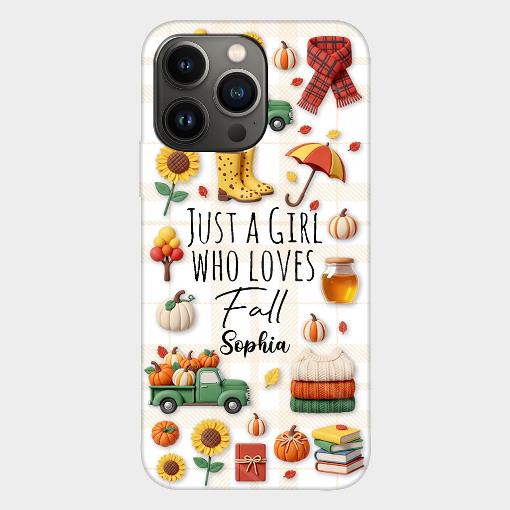 Just A Girl Who Loves Fall - Personalized Autumn Full Print Phone Case