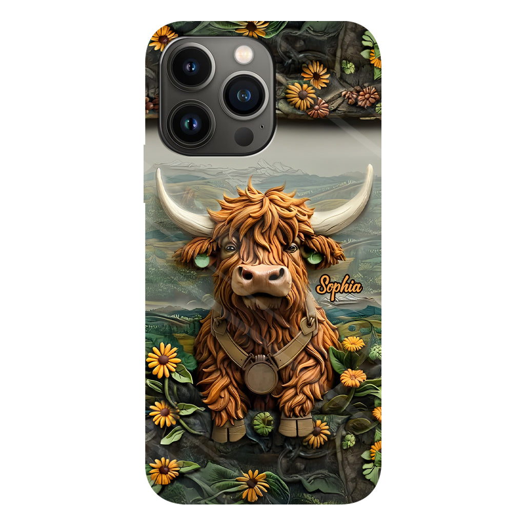 Cute Highland Cow - Personalized Highland Cow Full Print Phone Case