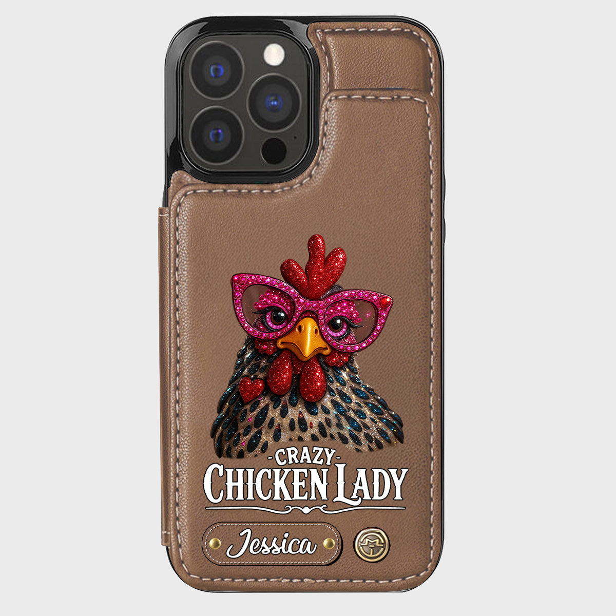 Crazy Chicken Lady - Personalized Chicken Wallet Phone Case