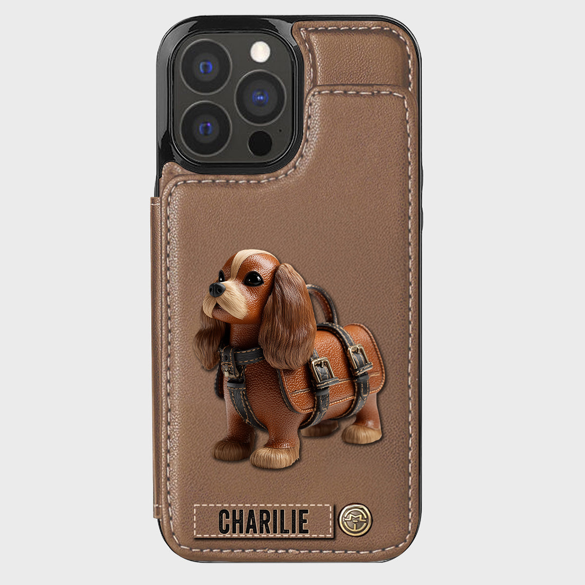 Cute Cavalier King Charles Spaniel - Personalized Dog Wallet Phone Case