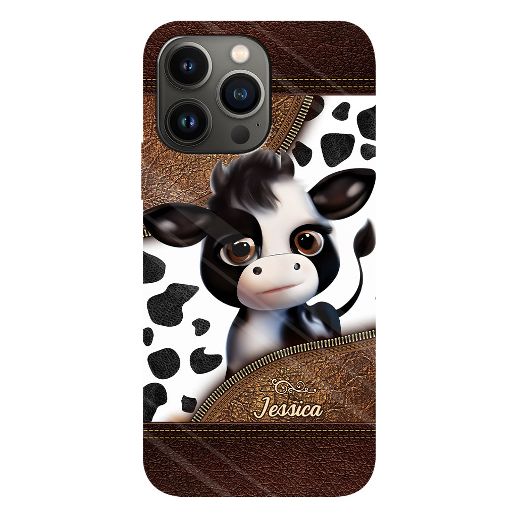 Moody Baby Cow - Personalized Cow Full Print Phone Case