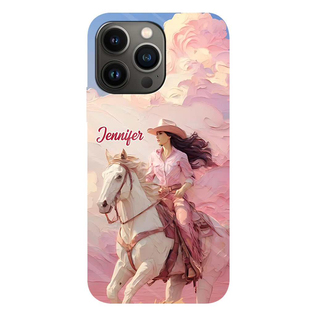 Pink Cowgirl - Personalized Cowgirl Full Print Phone Case