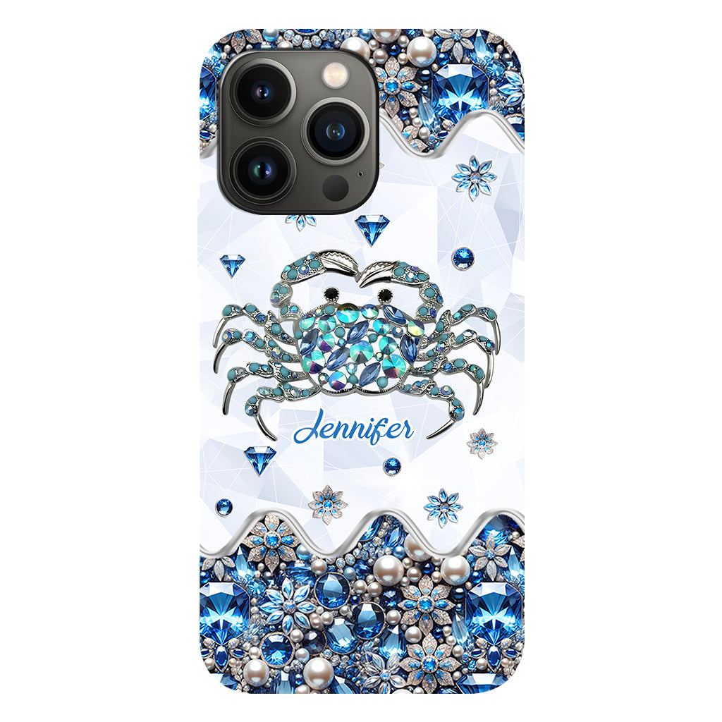 Elegant Blue Crab - Personalized Sea Lover Full Print Phone Case