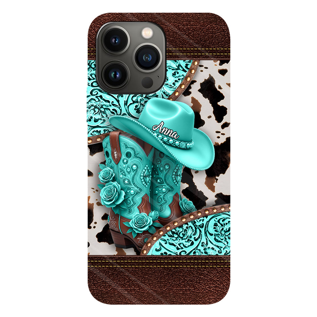 Western Cowgirl Boot - Personalized Cowgirl Full Print Phone Case