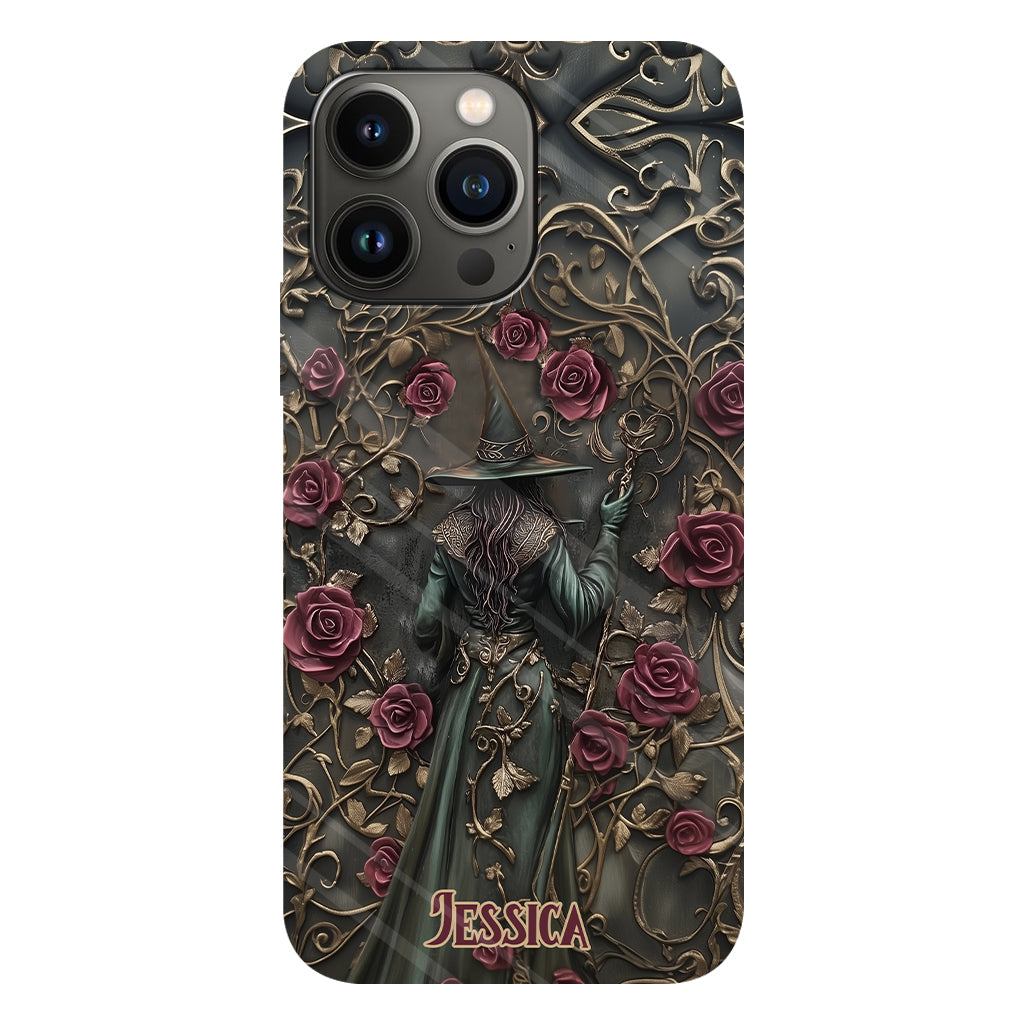 Beautiful Witch And Roses - Personalized Witch Full Print Phone Case
