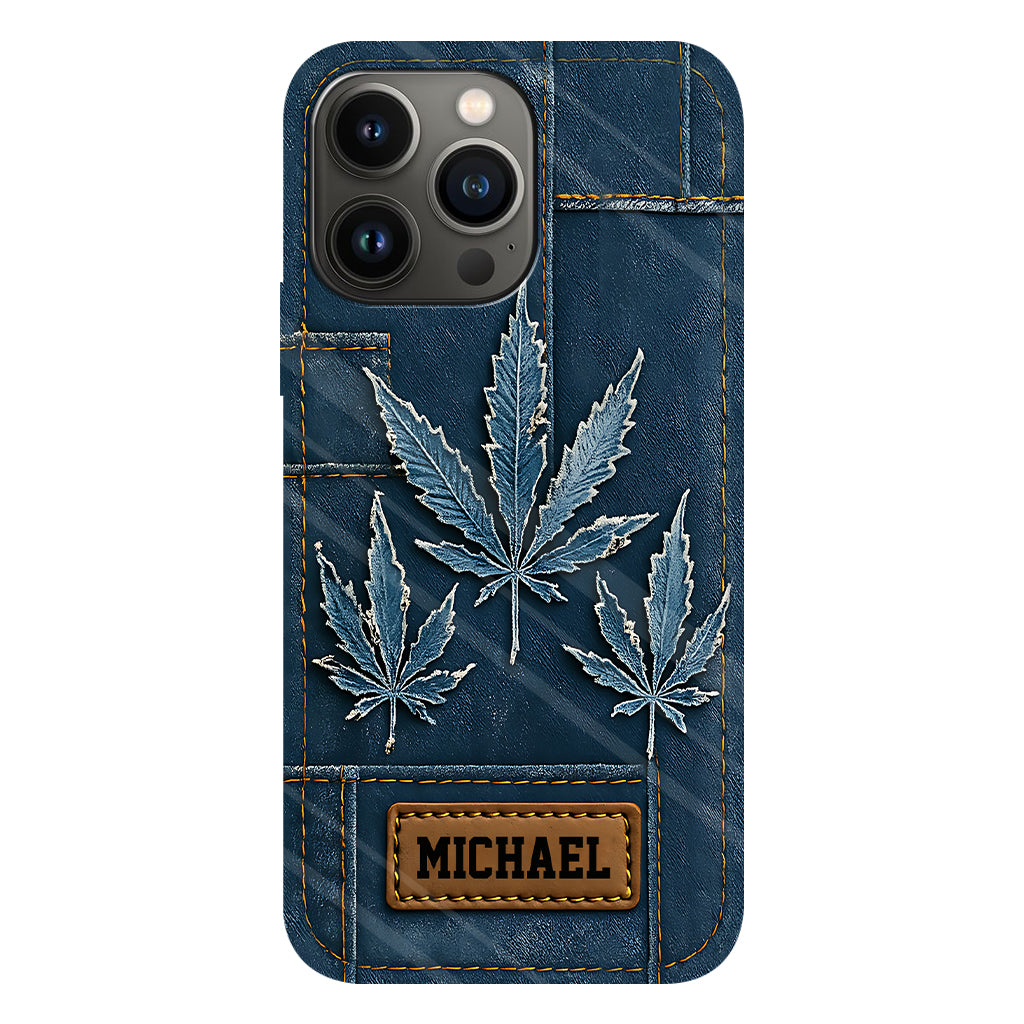 Distressed Denim Marijuanas - Personalized Weed Full Print Phone Case