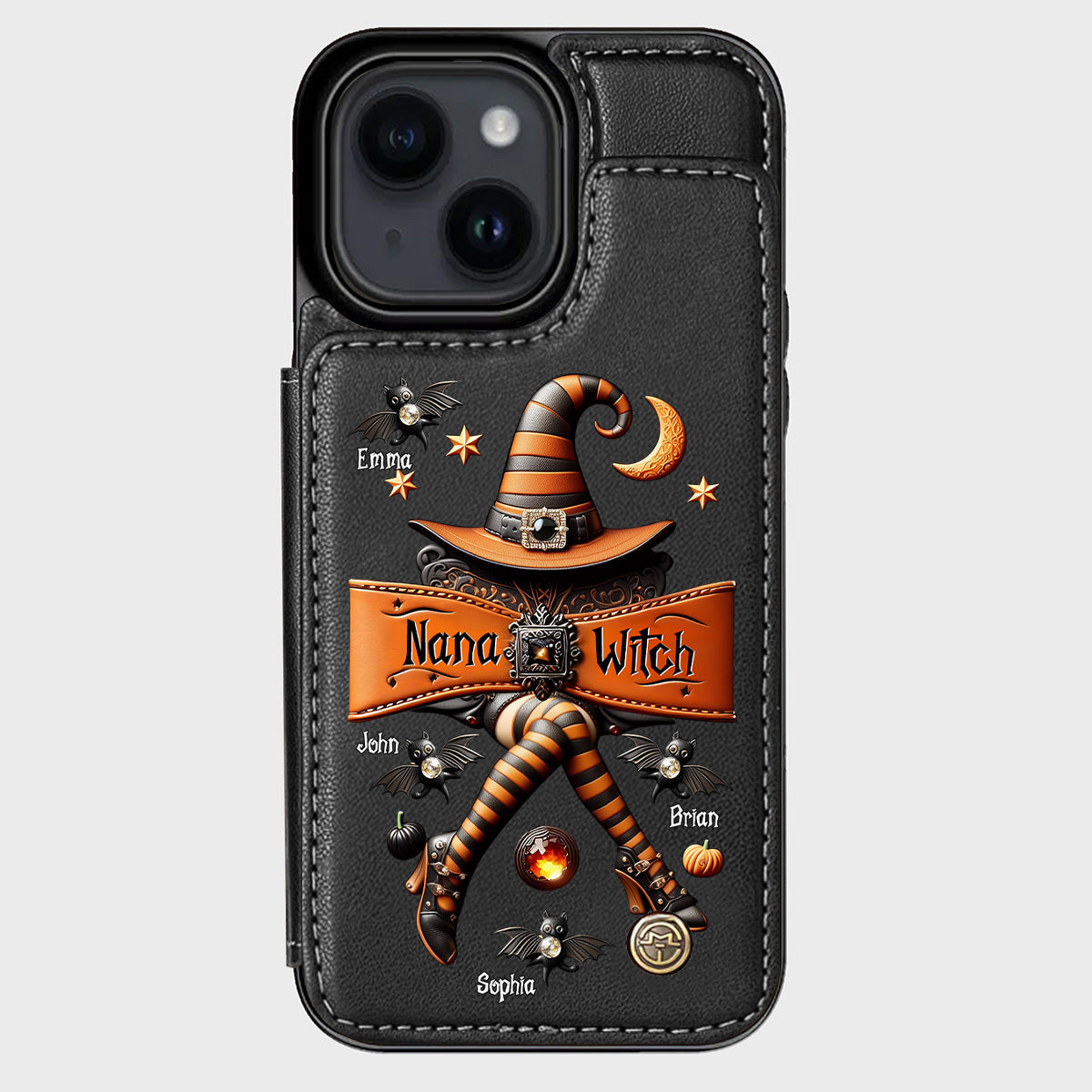 Halloween Gift For Grandma, Mama Witch - Personalized Mother Wallet Phone Case