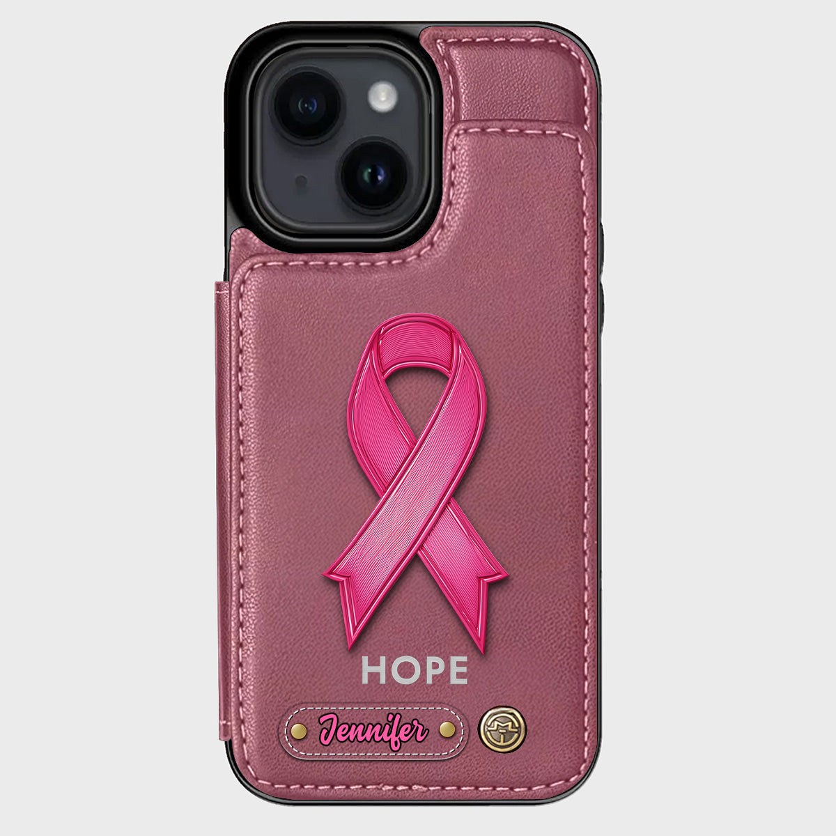 Hope - Personalized Breast Cancer Awareness Wallet Phone Case