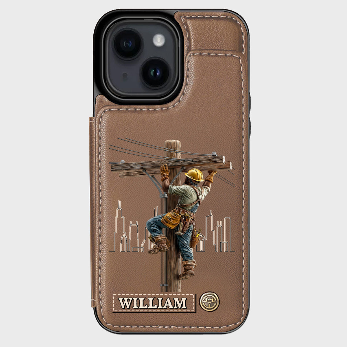 Strength Of The Line - Personalized Lineman Wallet Phone Case
