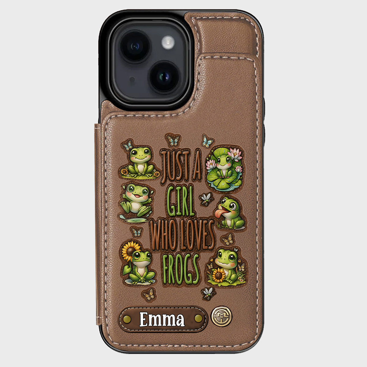 Just A Girl Who Loves Frogs - Personalized Frog Wallet Phone Case