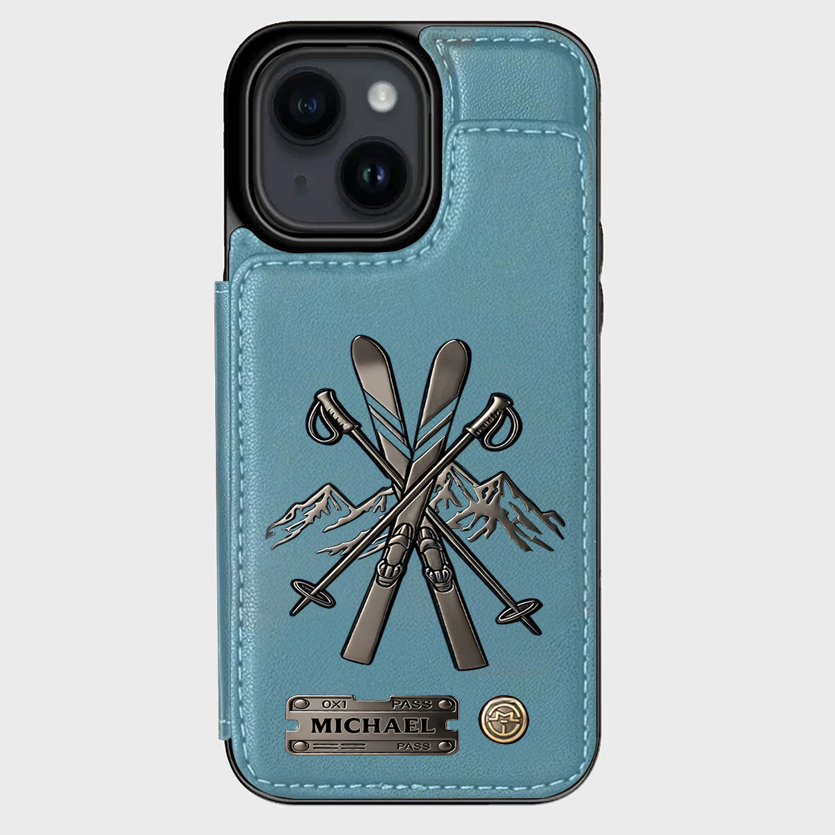 Love Skiing - Personalized Skiing Wallet Phone Case
