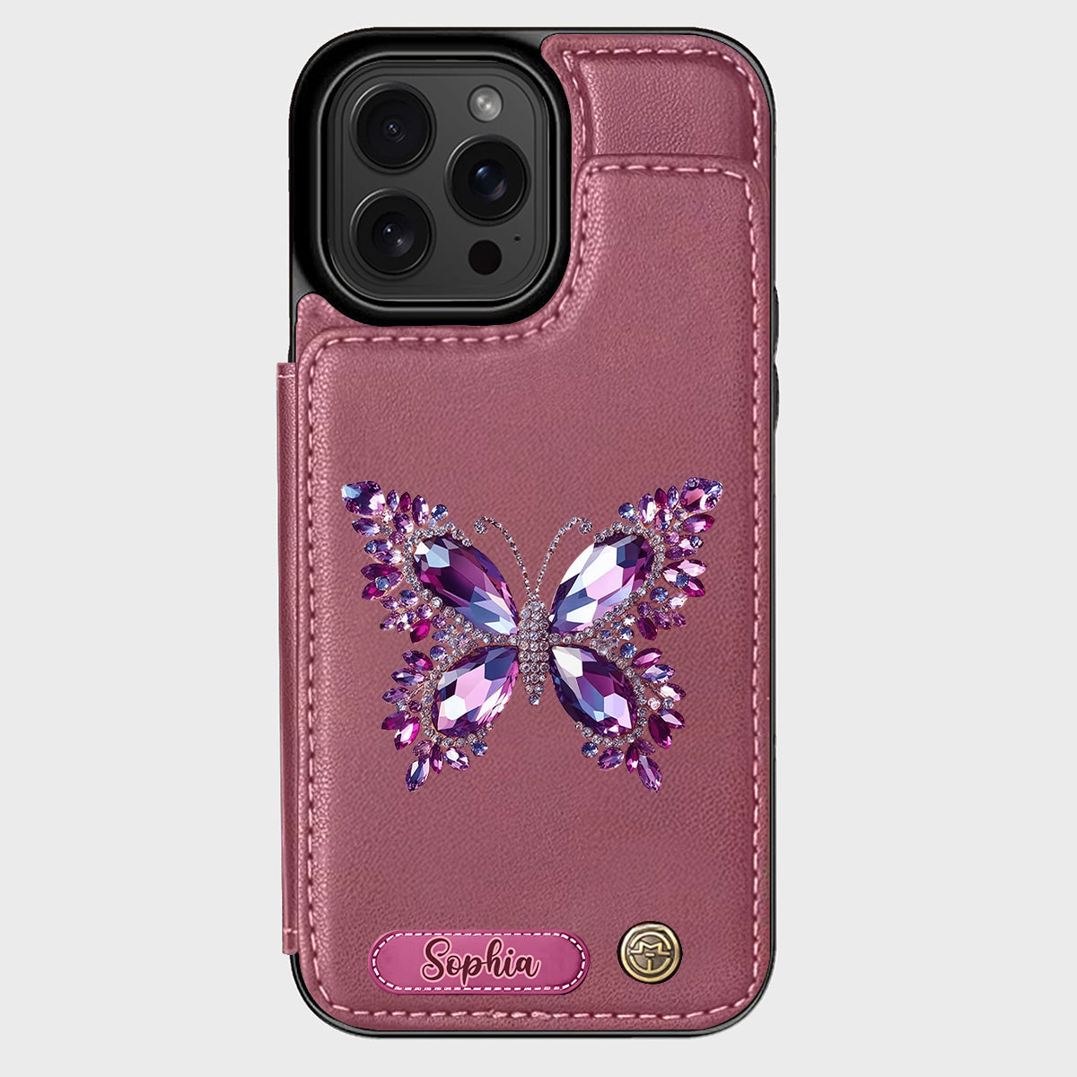 Beautiful Butterfly - Personalized Butterfly Wallet Phone Case