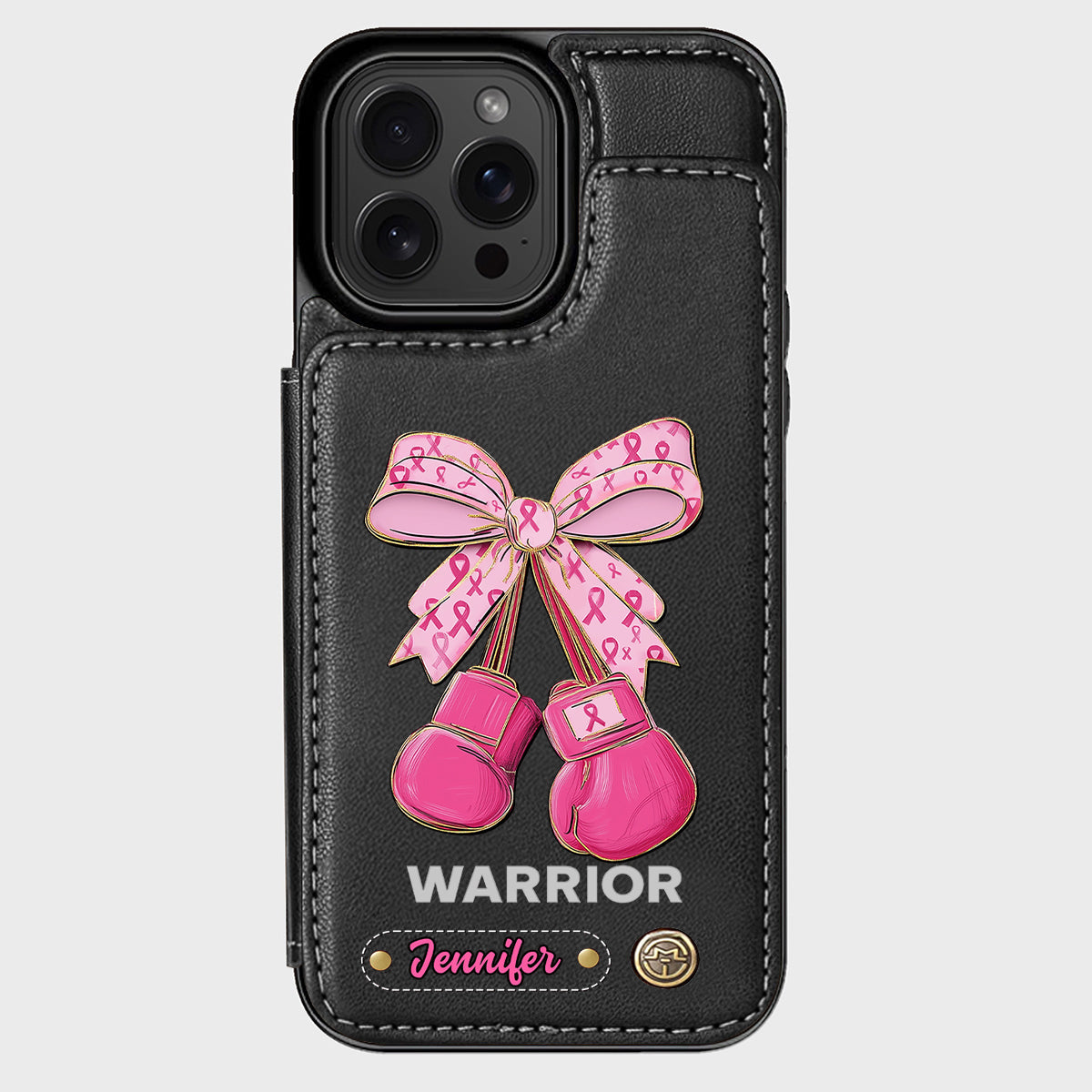 Warrior - Personalized Breast Cancer Awareness Wallet Phone Case