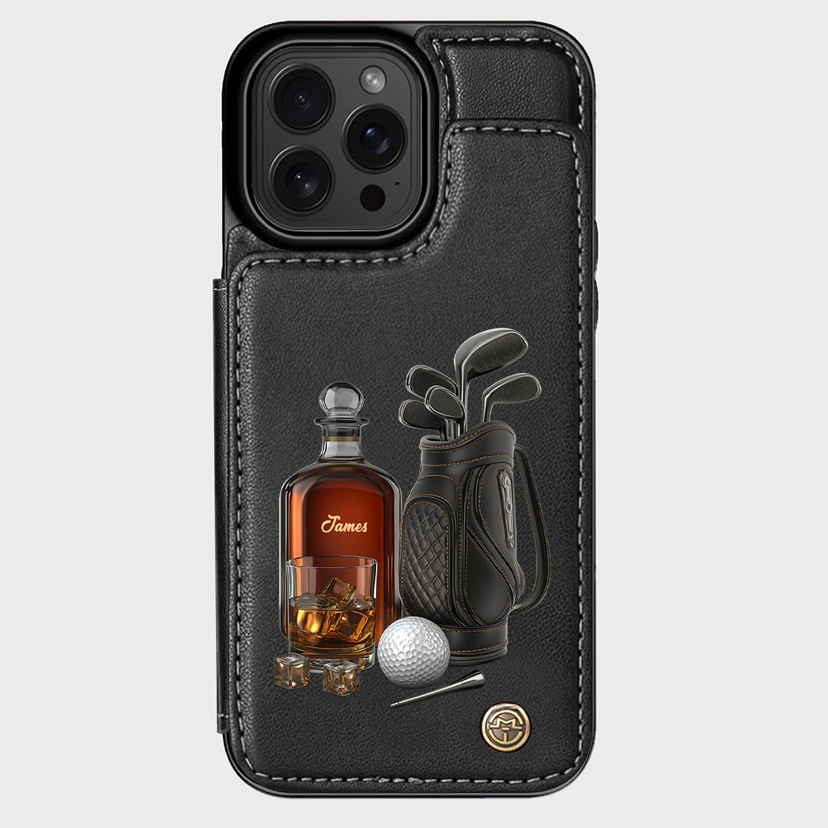 Whiskey & Golf - Personalized Golf Wallet Phone Case