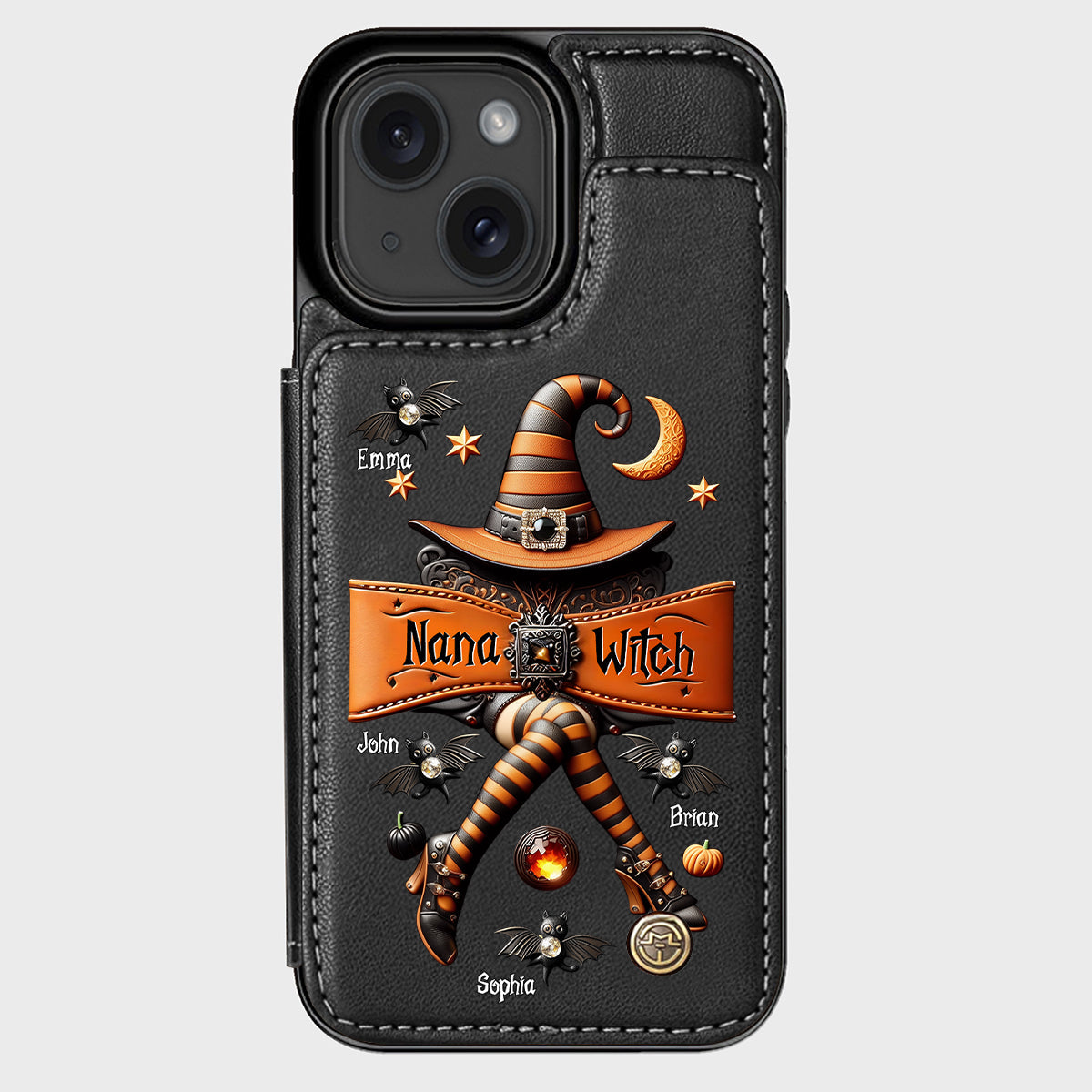 Halloween Gift For Grandma, Mama Witch - Personalized Mother Wallet Phone Case