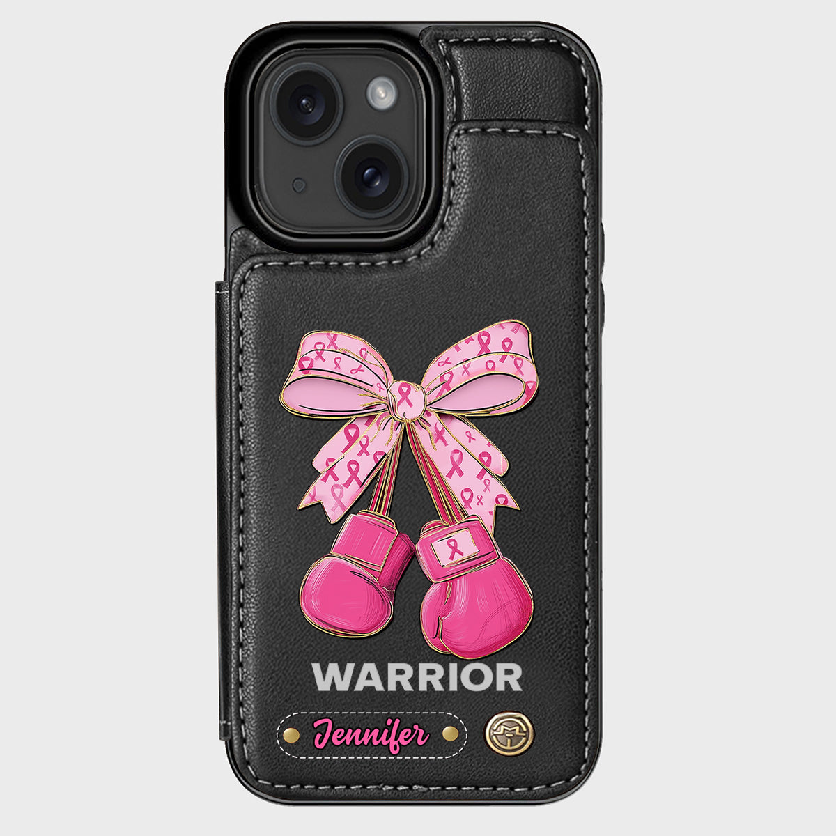 Warrior - Personalized Breast Cancer Awareness Wallet Phone Case