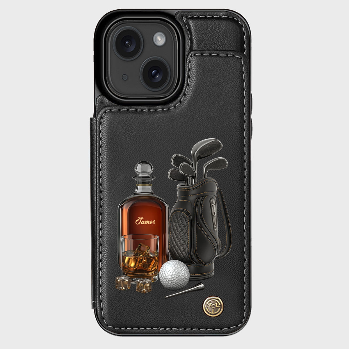 Whiskey & Golf - Personalized Golf Wallet Phone Case