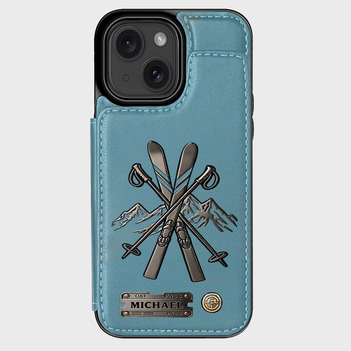 Love Skiing - Personalized Skiing Wallet Phone Case