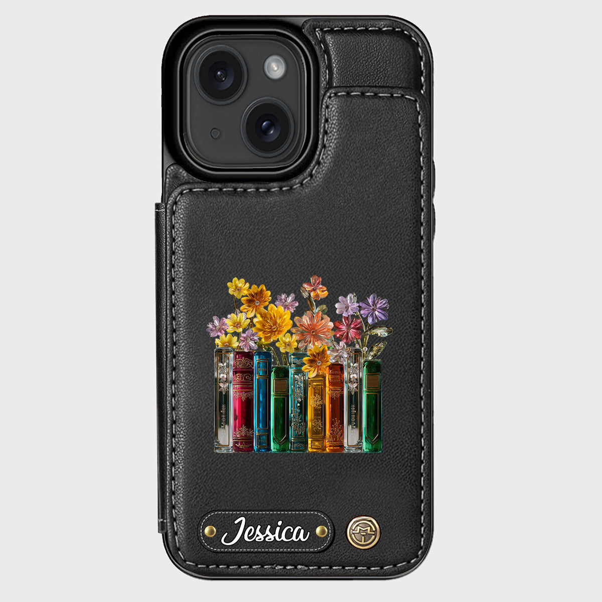 Books And Flowers - Personalized Book Wallet Phone Case