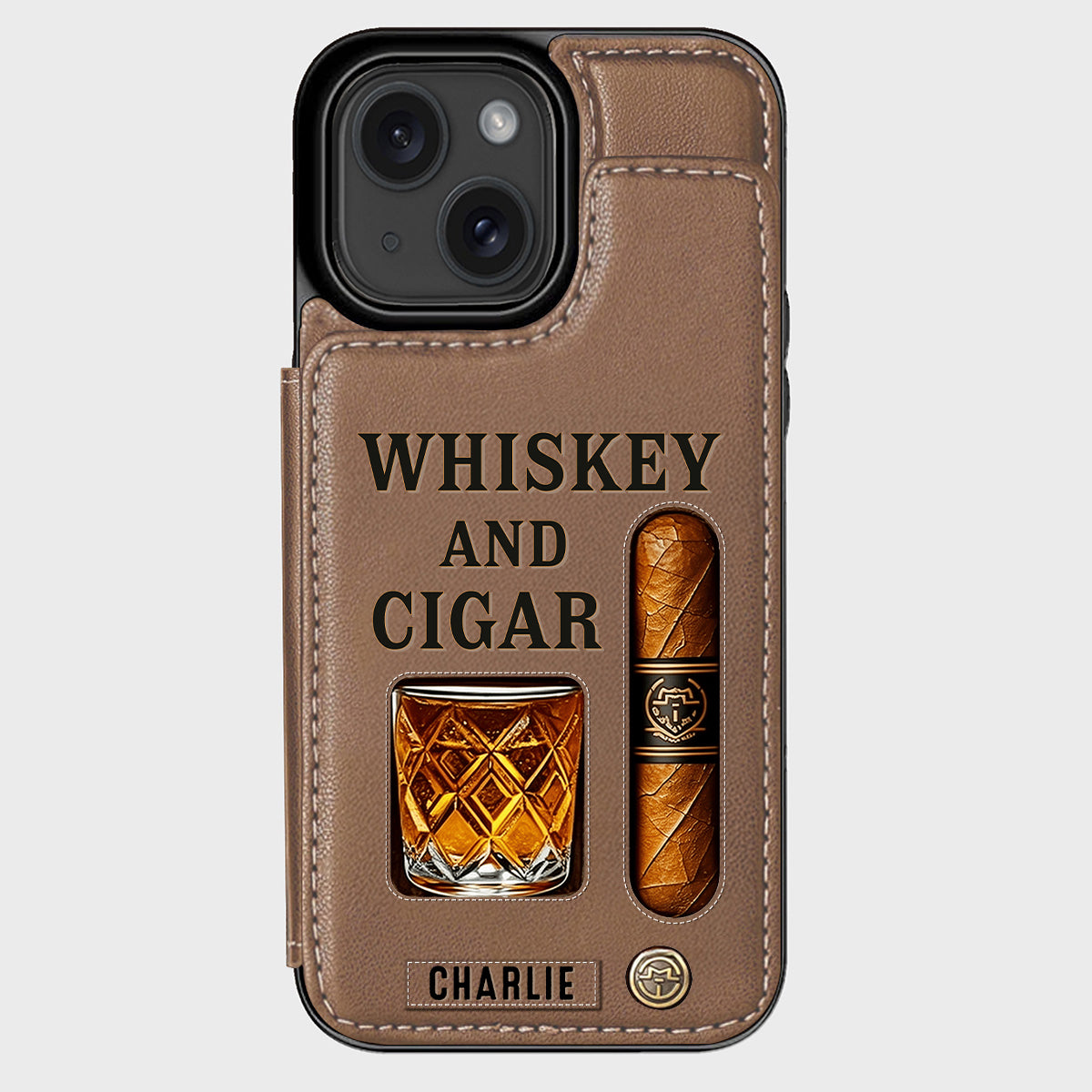 Whiskey & Cigar - Personalized Whisky Wallet Phone Case