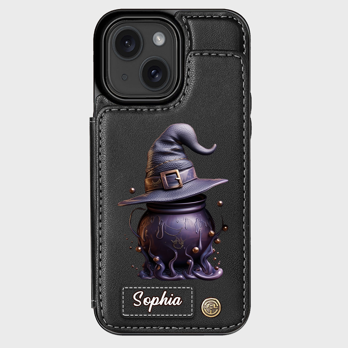 Magical Hat And Cauldron - Personalized Witch Wallet Phone Case