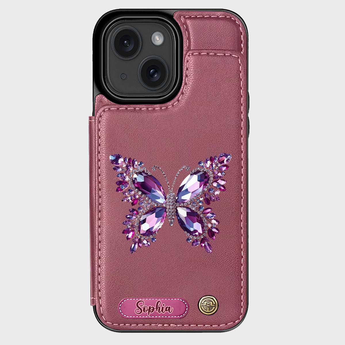 Beautiful Butterfly - Personalized Butterfly Wallet Phone Case