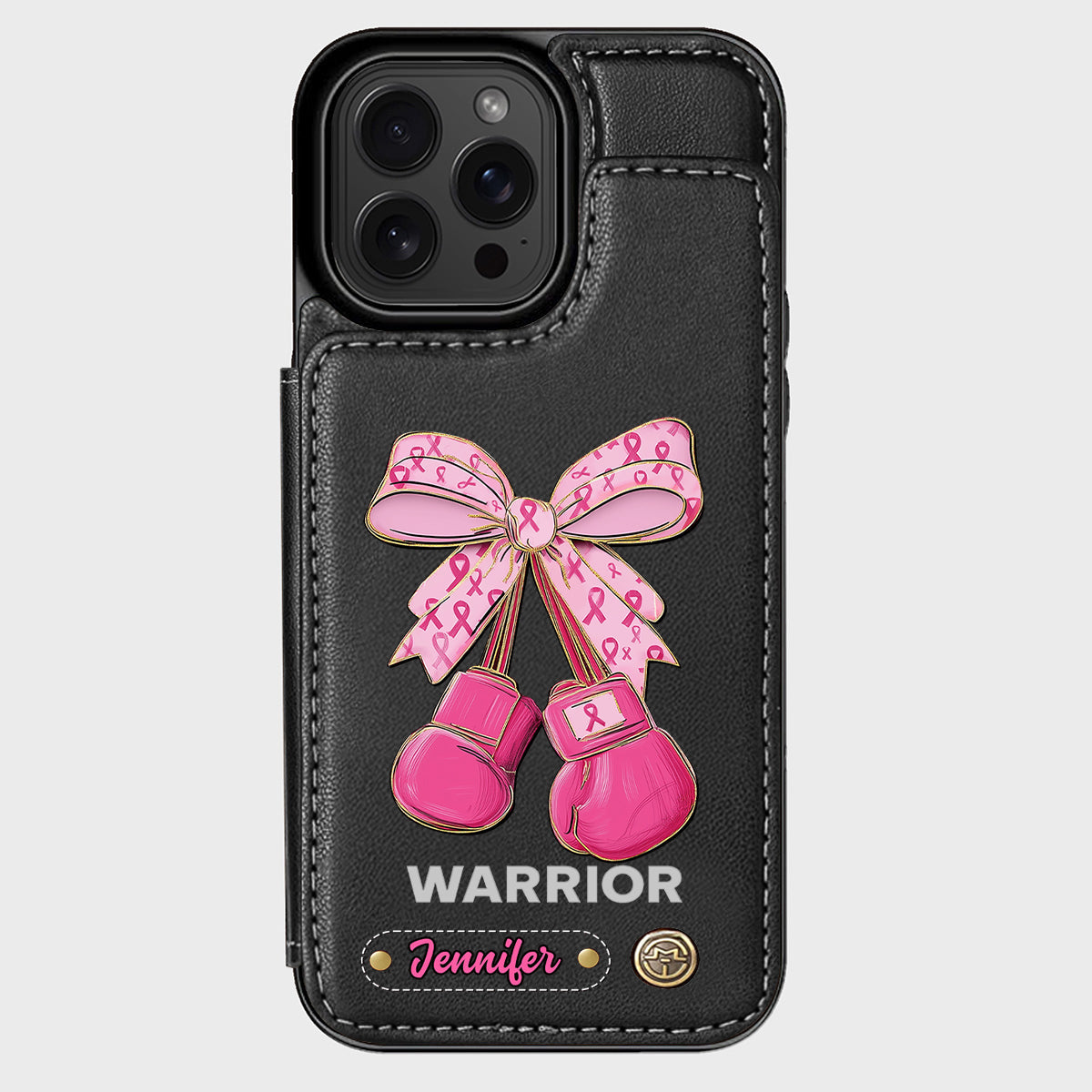 Warrior - Personalized Breast Cancer Awareness Wallet Phone Case