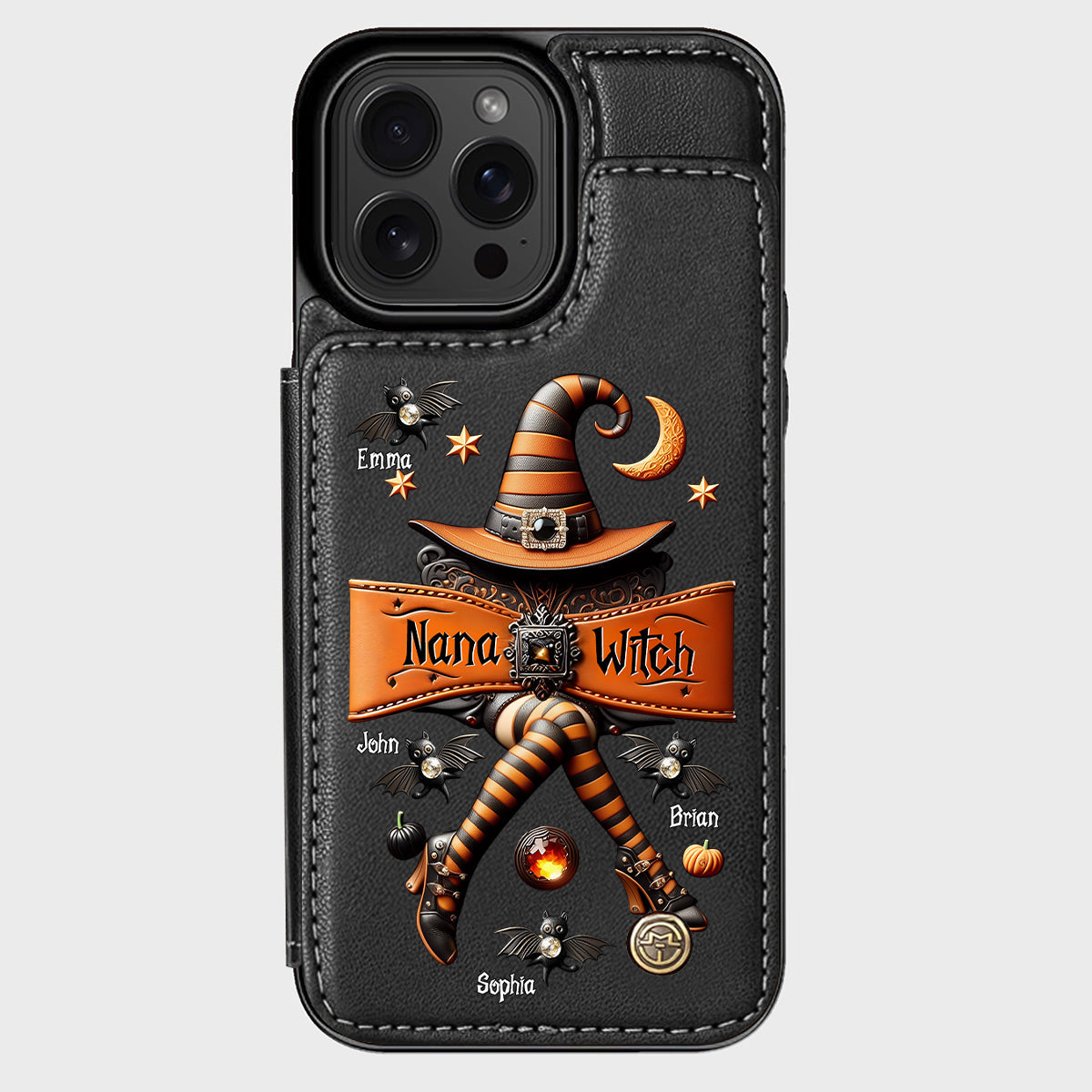 Halloween Gift For Grandma, Mama Witch - Personalized Mother Wallet Phone Case