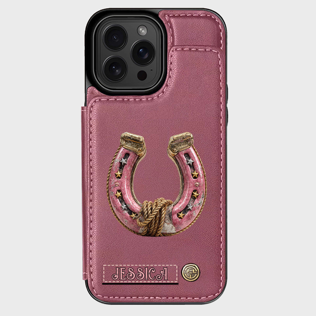 Horseshoe - Personalized Horse Wallet Phone Case