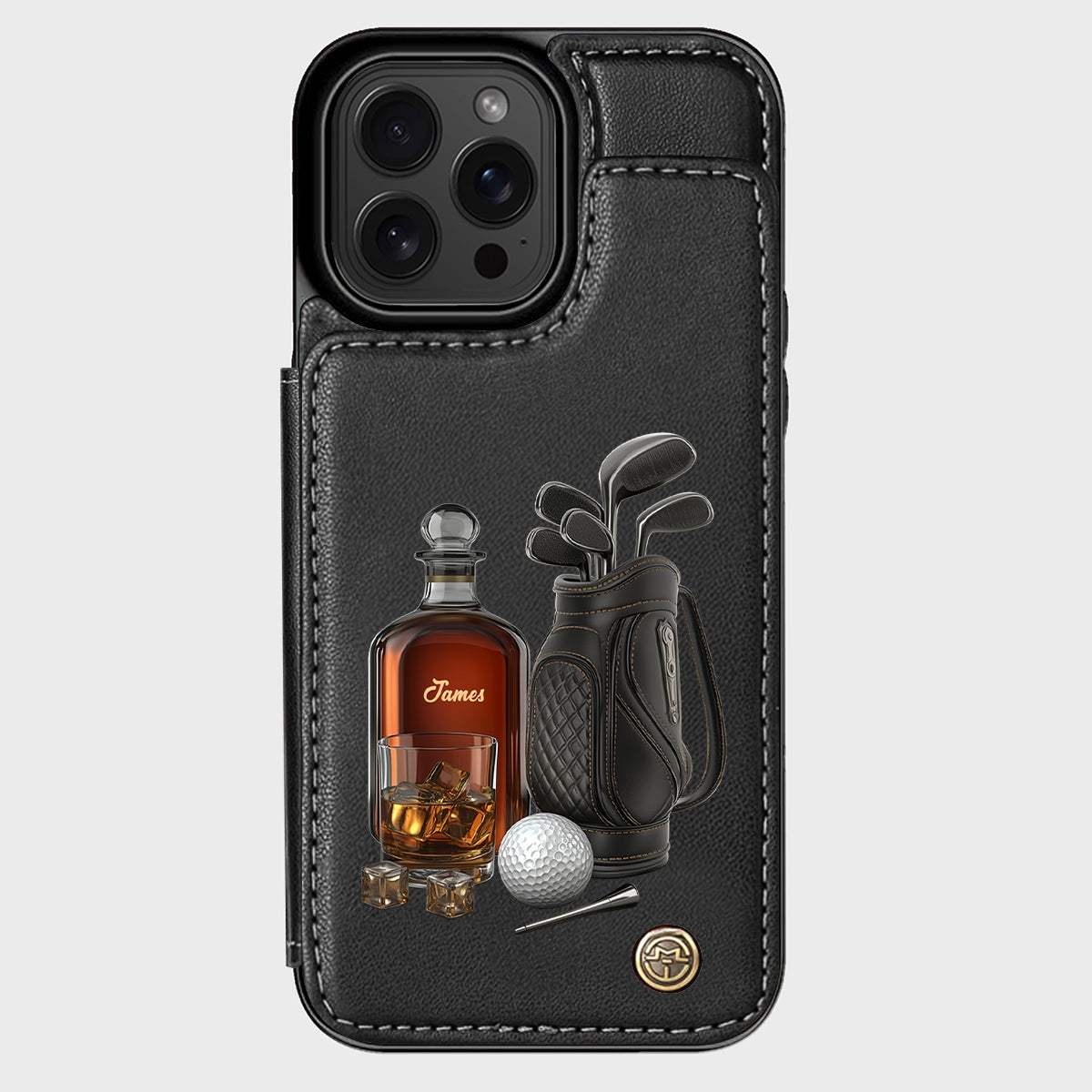 Whiskey & Golf - Personalized Golf Wallet Phone Case