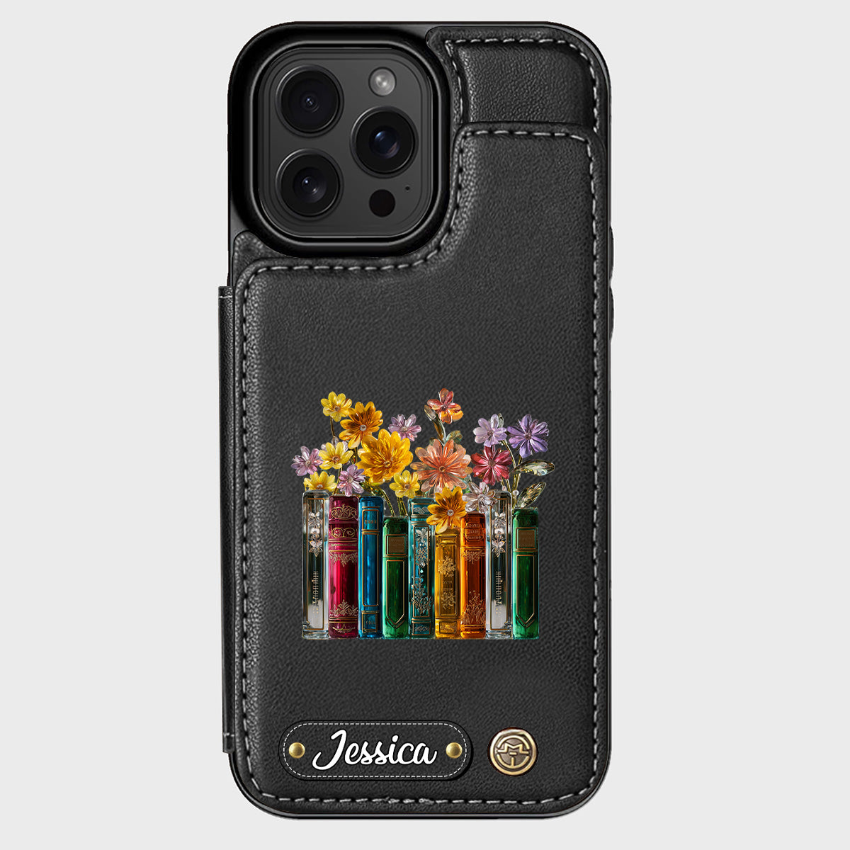 Books And Flowers - Personalized Book Wallet Phone Case