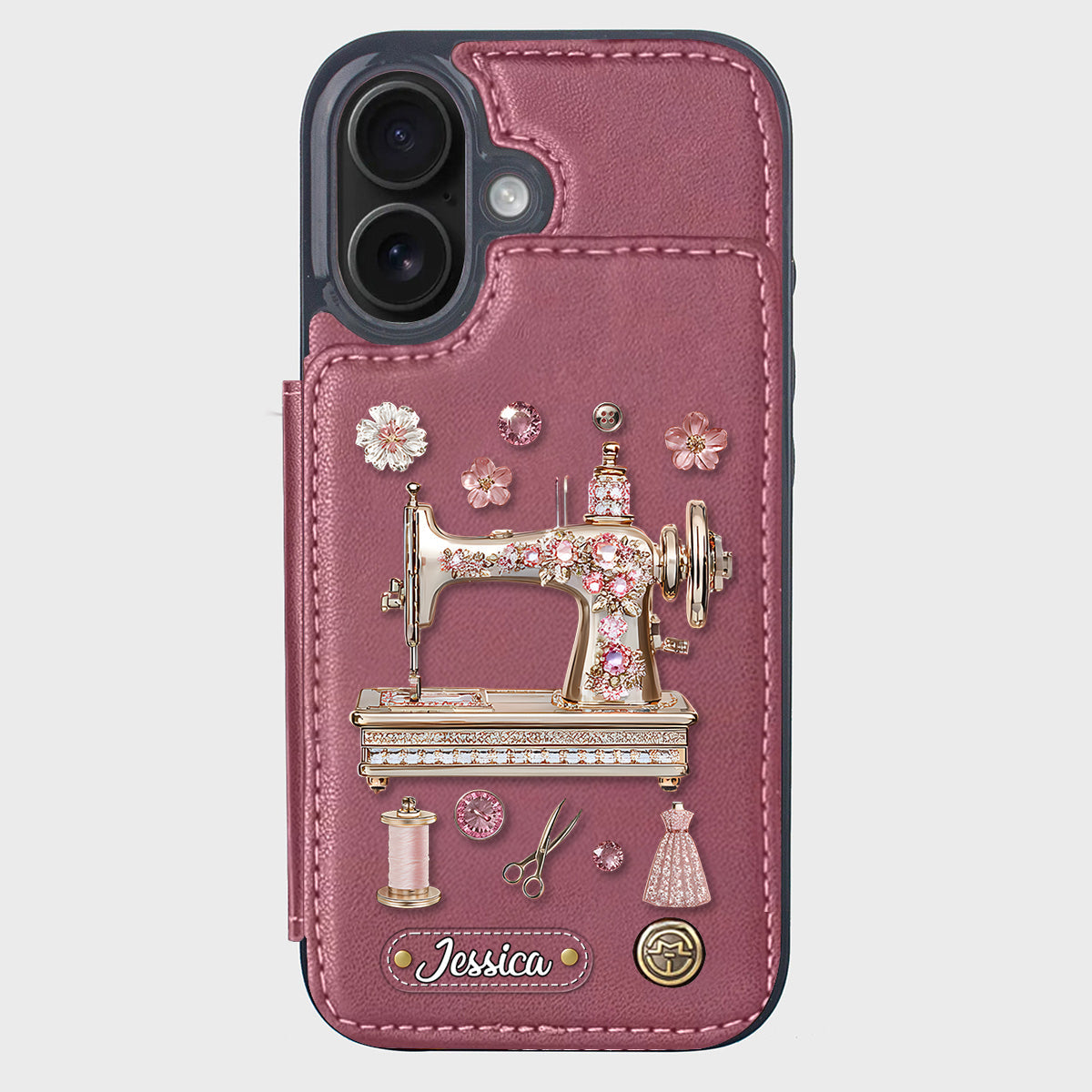 Beautiful Sewing Machine - Personalized Sewing Wallet Phone Case