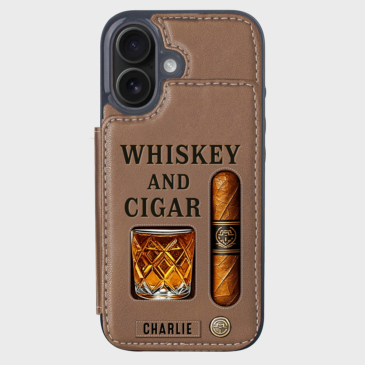Whiskey & Cigar - Personalized Whisky Wallet Phone Case