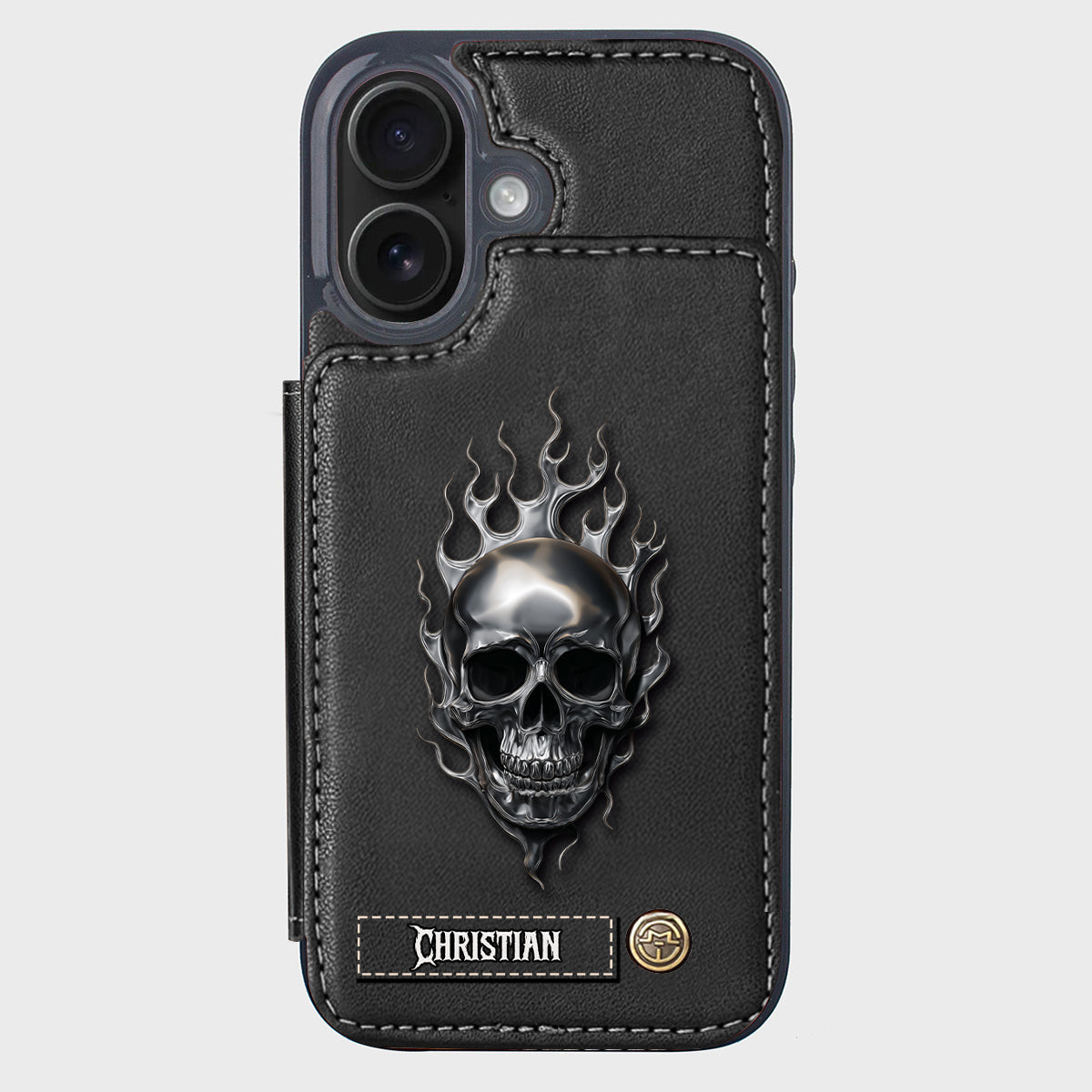 Fire Skull - Personalized Skull Wallet Phone Case