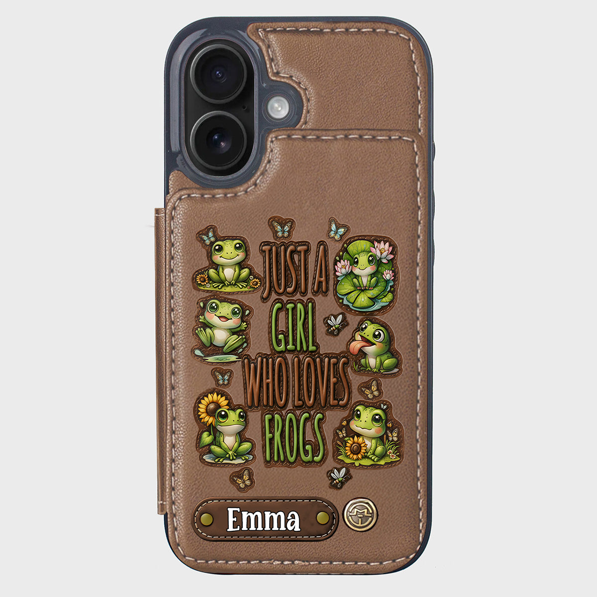 Just A Girl Who Loves Frogs - Personalized Frog Wallet Phone Case