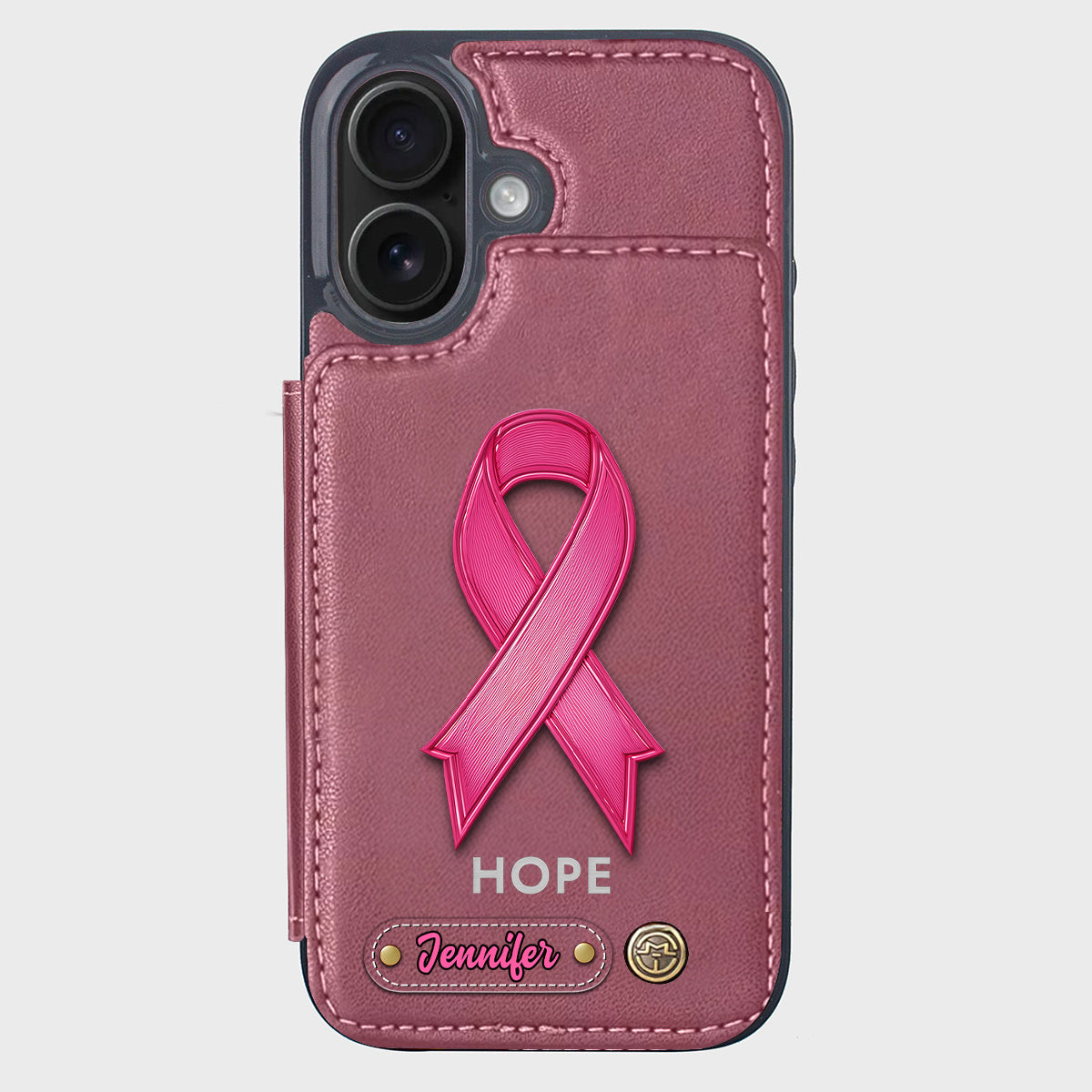 Hope - Personalized Breast Cancer Awareness Wallet Phone Case