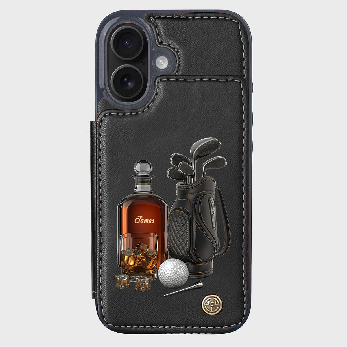 Whiskey & Golf - Personalized Golf Wallet Phone Case