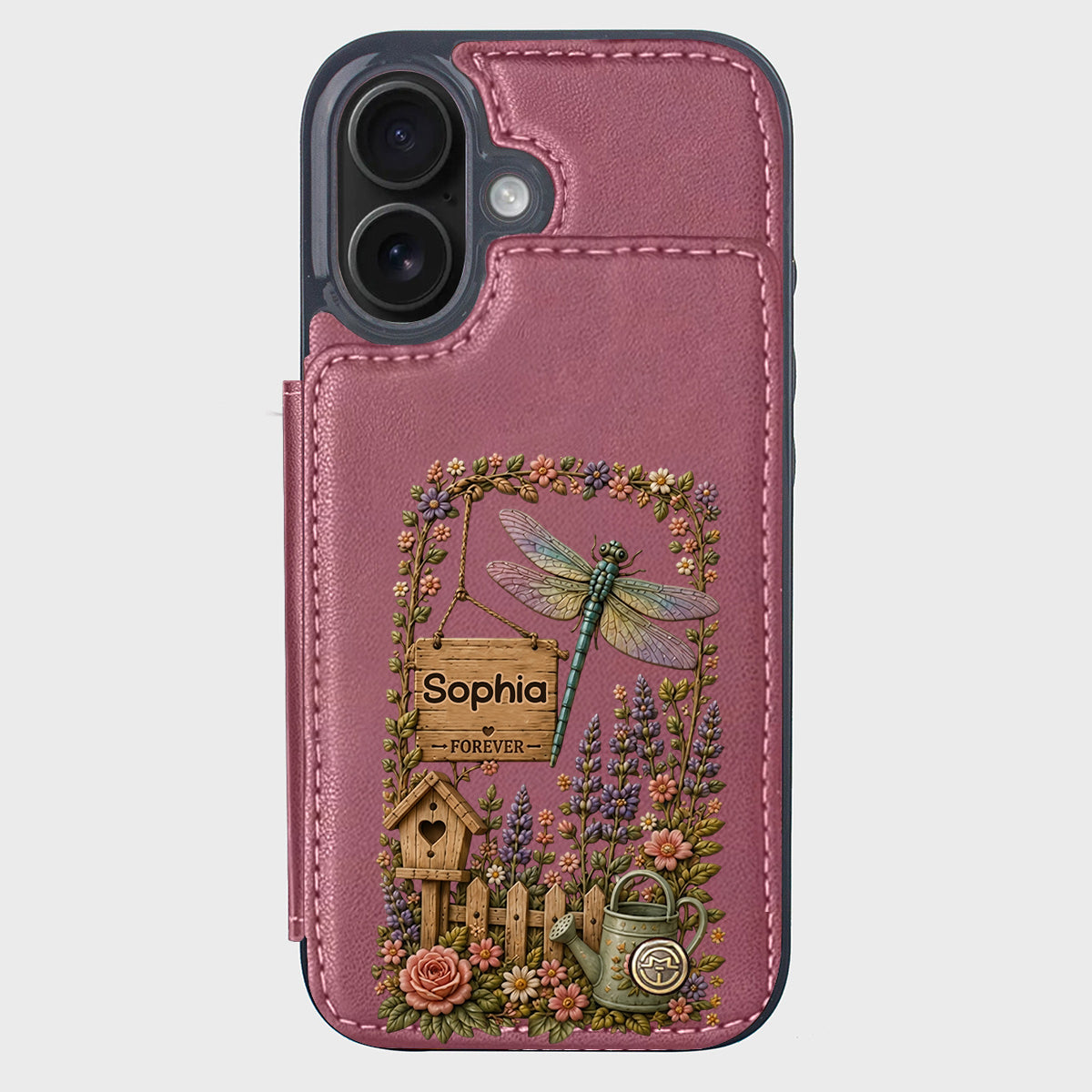 Humingbird, Dragonfly - Personalized Gardening Wallet Phone Case