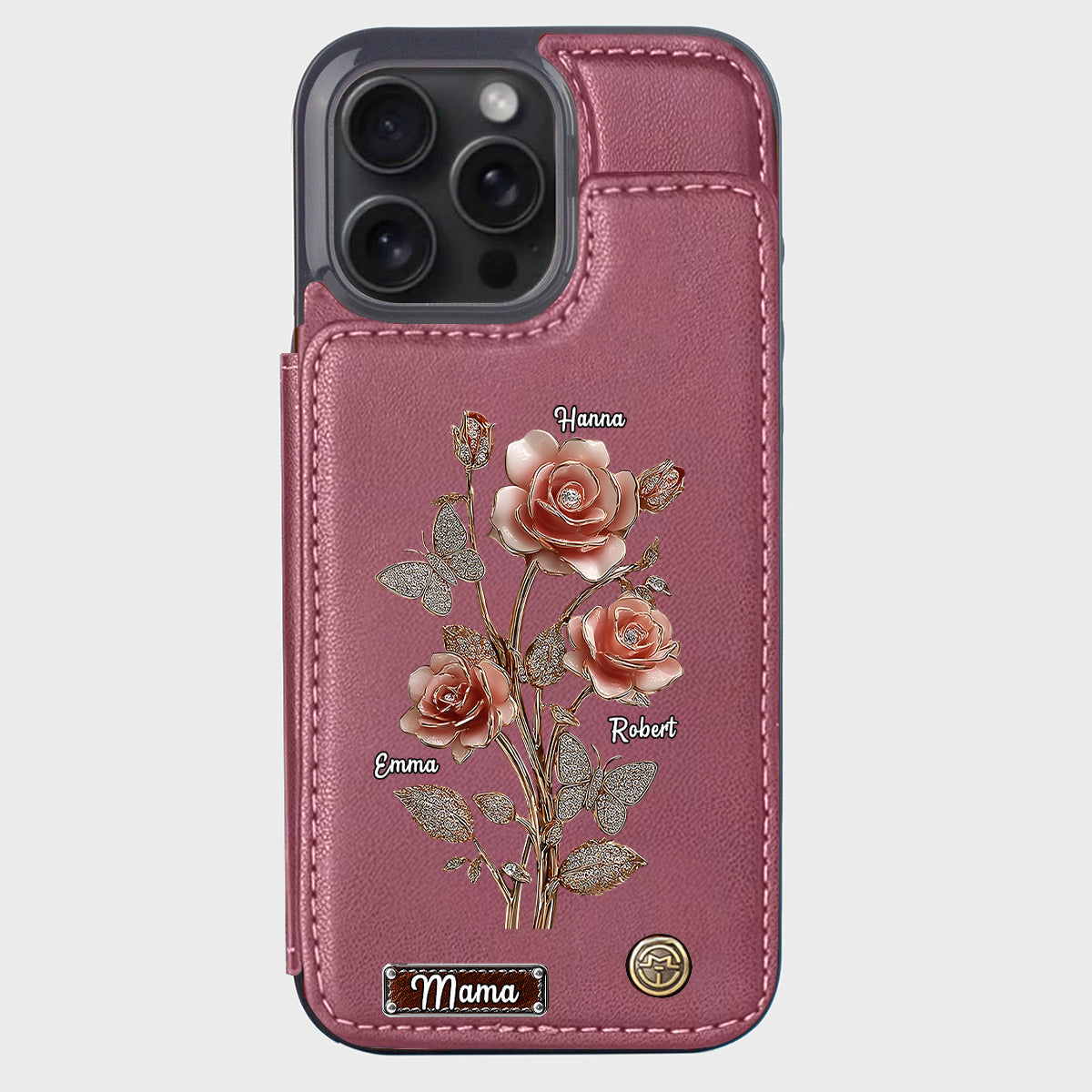 Mother And Roses - Personalized Mother Wallet Phone Case